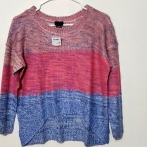 High Low Cropped Cotton Candy Sweater womens size medium acrylic crop